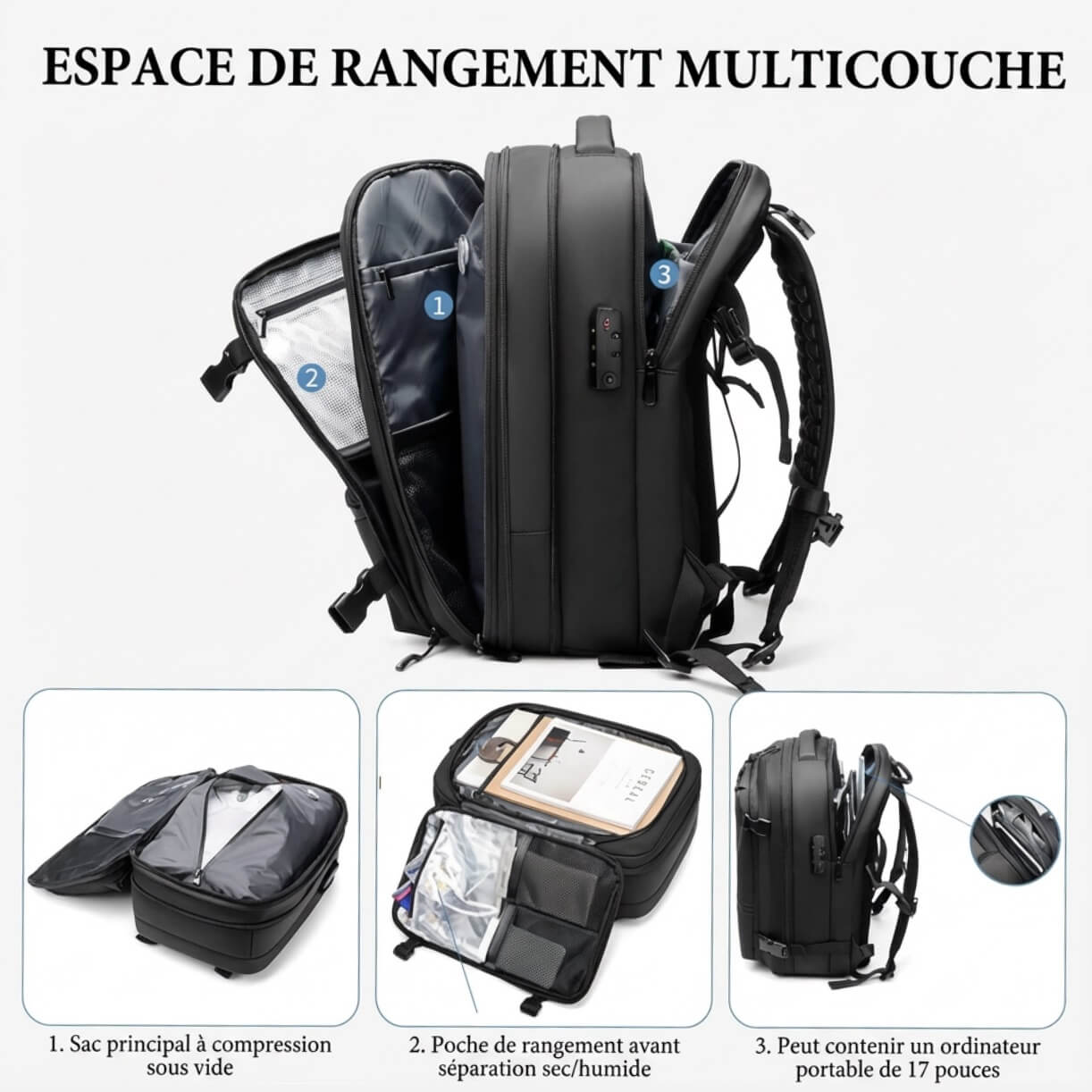 Sac à Dos de Voyage Compressible | NOMALERO™ - NOMALERO